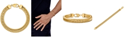 Macy's Men's Franco Link Chain Bracelet in 14k Gold-Plated Sterling Silver